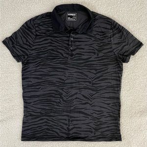 EXPRESS Men’s Black Zebra Pattern Polos. Size XL